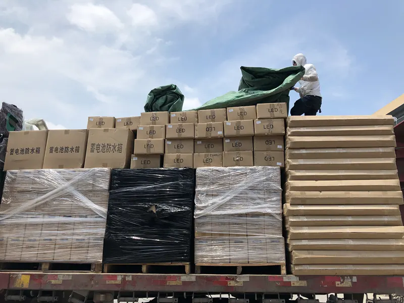 Solar street light truck installation